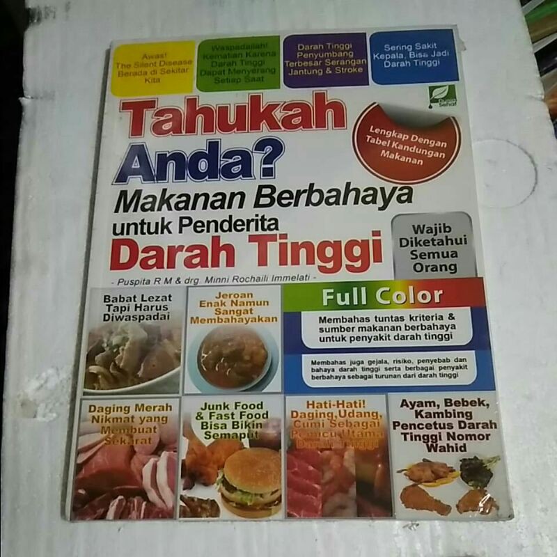 Jual Buku Tahukah Anda Makanan Berbahaya Untuk Penderita Darah Tinggi