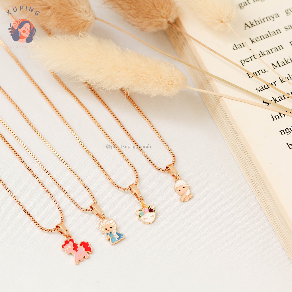 KALUNG ANAK LAPIS EMAS IMITASI KARAKTER LUCU