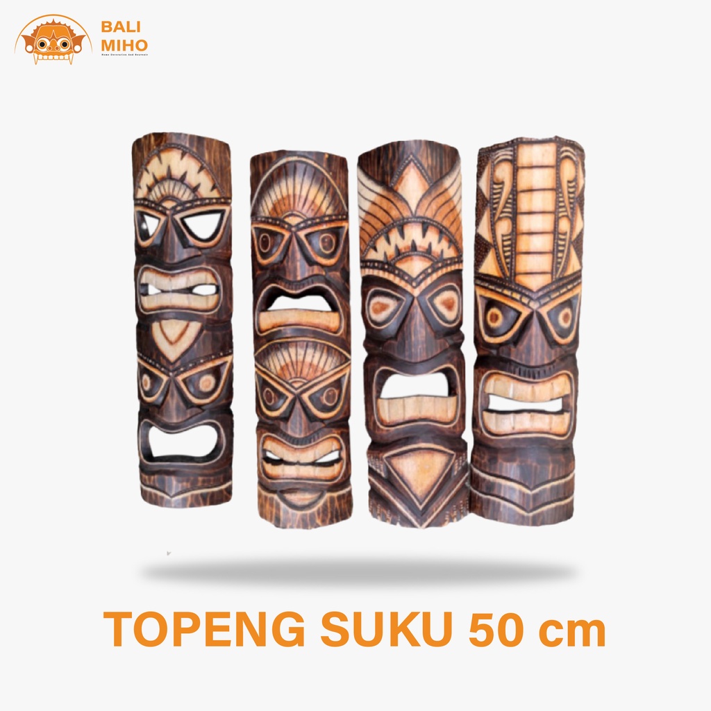 Dekorasi Dinding Topeng Suku Tiki 50 cm - Topeng Suku Etnik - Topeng Suku Asmat - Dekorasi Dinding -