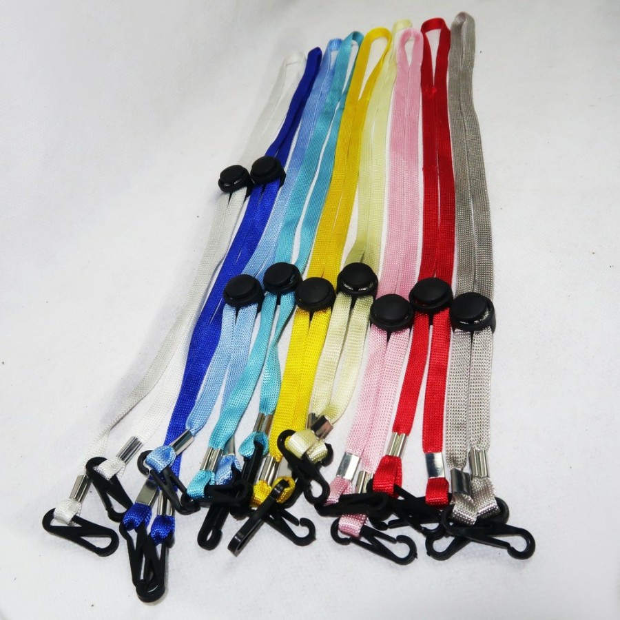 BOS - KALUNG MASKER LANYARD | TALI GANTUNGAN MASKER MODEL GEPENG &amp; BULAT WARNA RANDOM