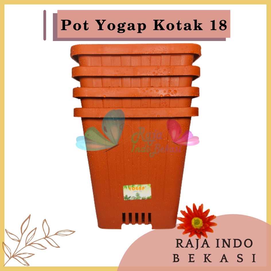 Pot Yogap Kotak 18 Merah Bata Coklat Terraccota Terakota Orange Pot Yogap 10 13 15 17 18 19 25 30 Pot Yogap Lusinan Pot Kotak Panjang Tinggi Pot Segi Persegi Empat Hias Panjang Plastik