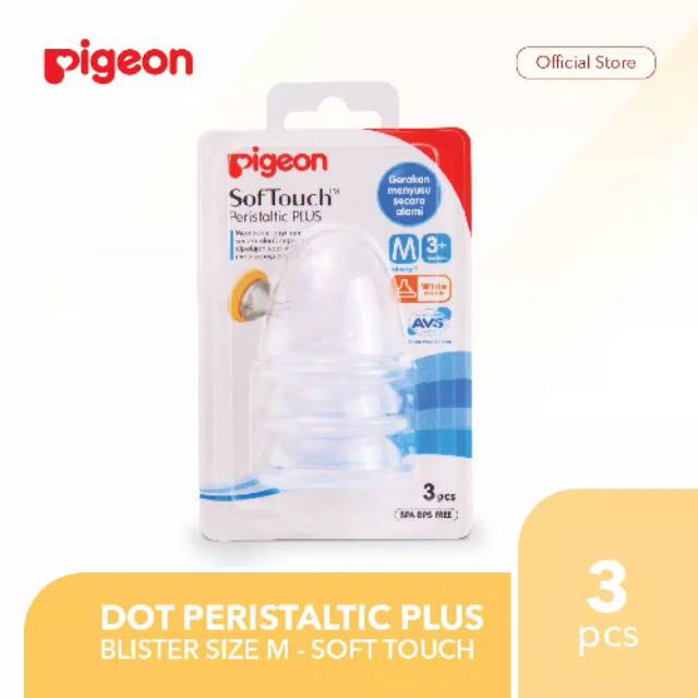 Pigeon Soft Touch Dot Peristaltic Plus S M L 3's