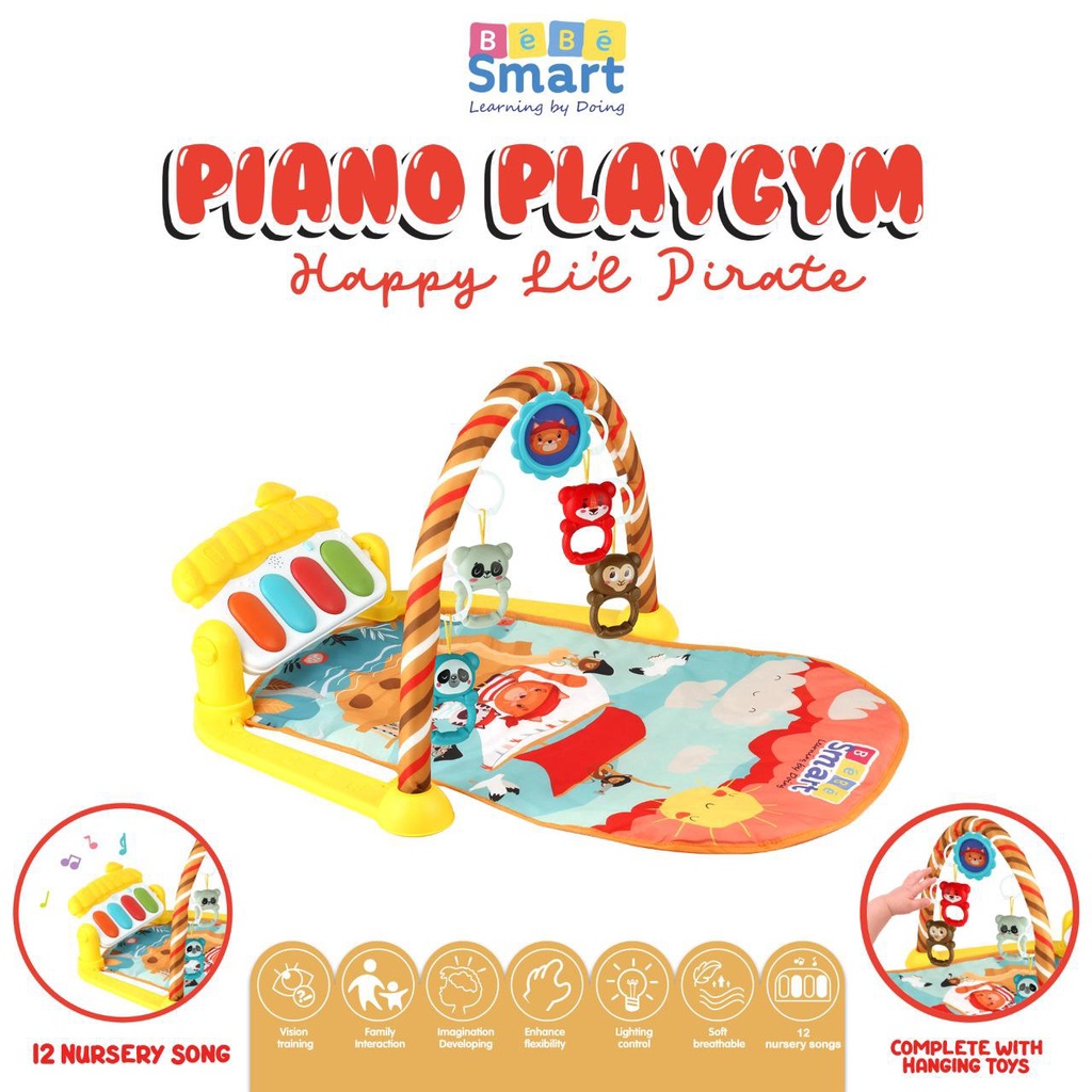 Makassar NEW! ( ONGKIR 1KG ) - Bebe Smart Piano Playgym Playmat