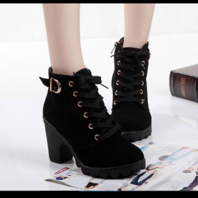 boots heels korean style