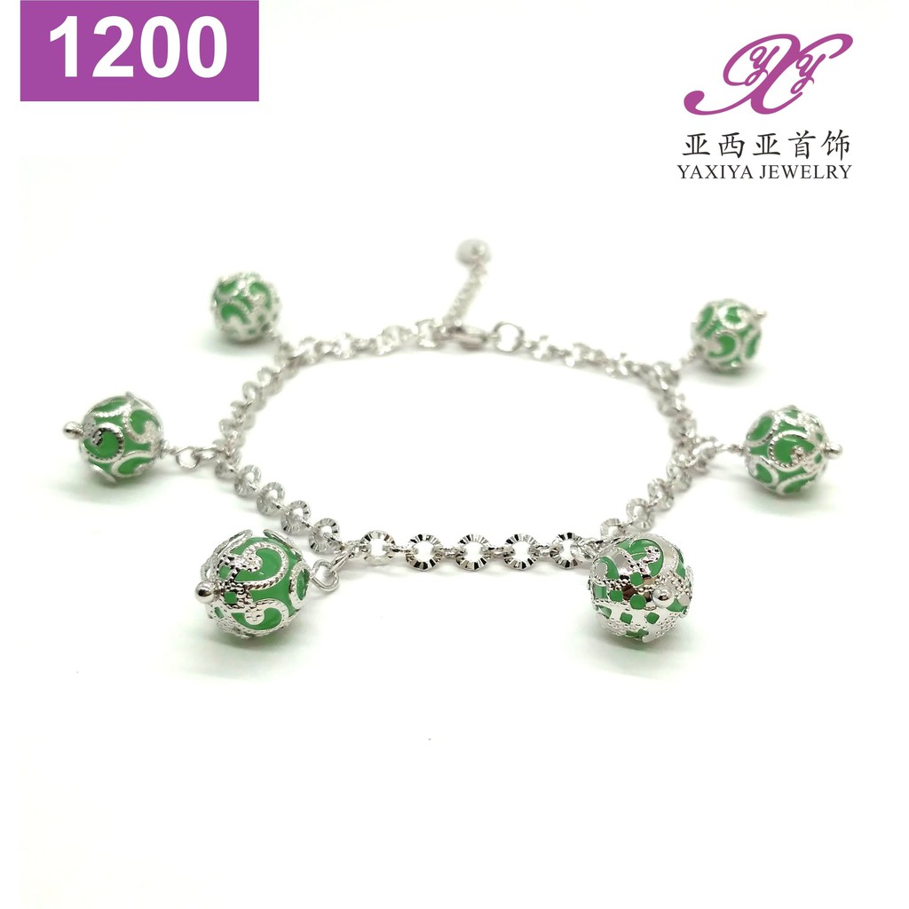 Gelang Jurai Bola Lampion Emas putih Perhiasan imitasi Yaxiya 1200