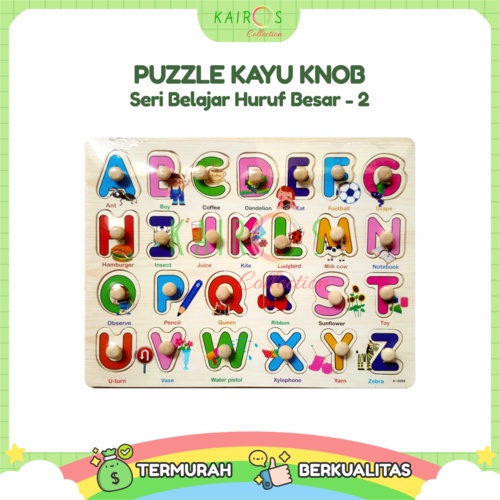 Puzzle Anak Kayu Knob Belajar Huruf Besar