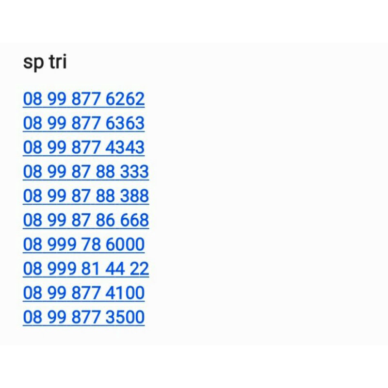NOMOR CANTIK TRI | KARTU KUOTA