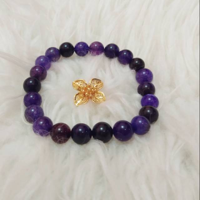 Gelang Batu Manau Ungu 8 mm