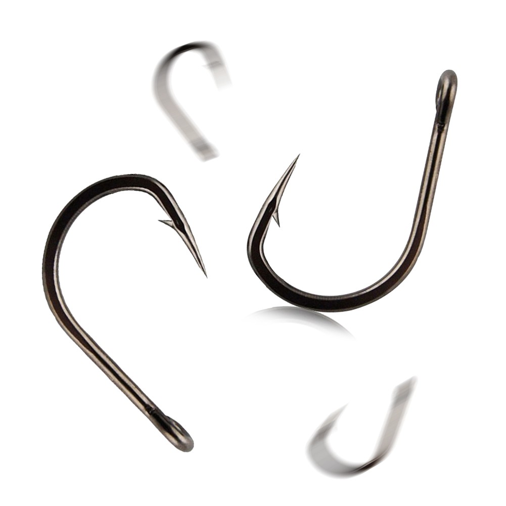 100Pcs Strong Carbon Steel Saltwater Freshwater Sharp Fishing Circle Jig Hooks