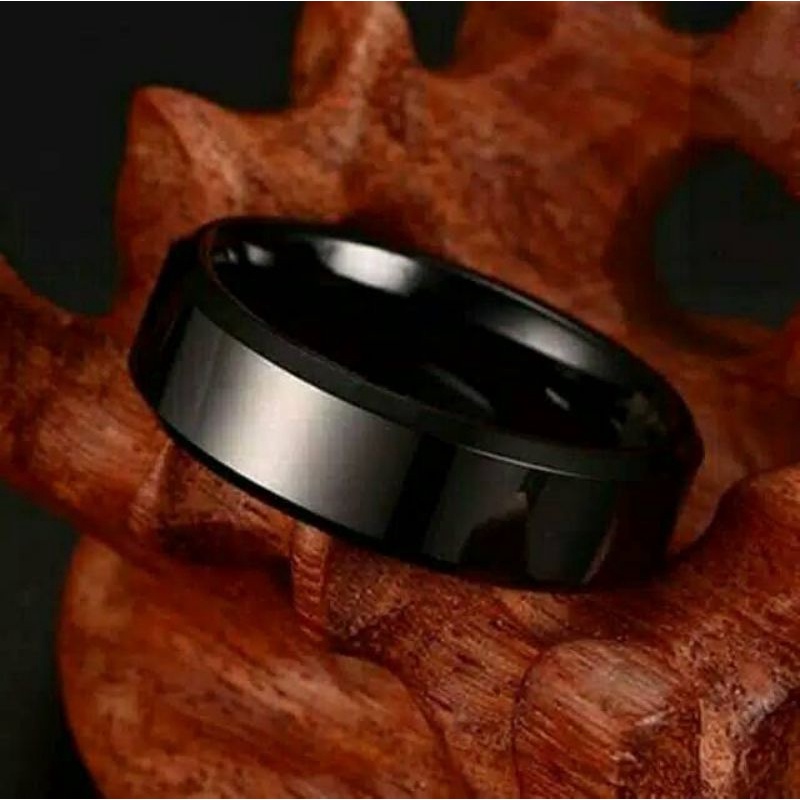 4s Grosir Solo || Cincin Titanium Hitam Black Anti Karat luntur Pria Dan wanita