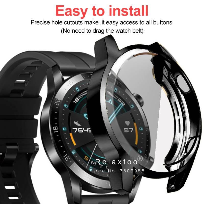 Casing Pelindung bumper Plating Silikon 46mm Untuk huawei watch gt2 gt 2 gt 46 mm gt2 pro e gt2e