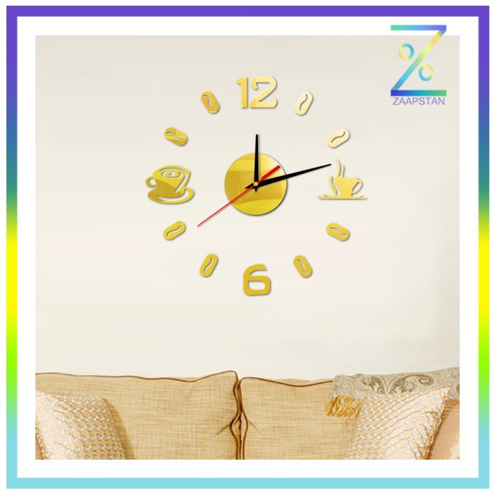 Taffware Jam Dinding DIY Giant Wall Clock Quartz Creative Design 50-60