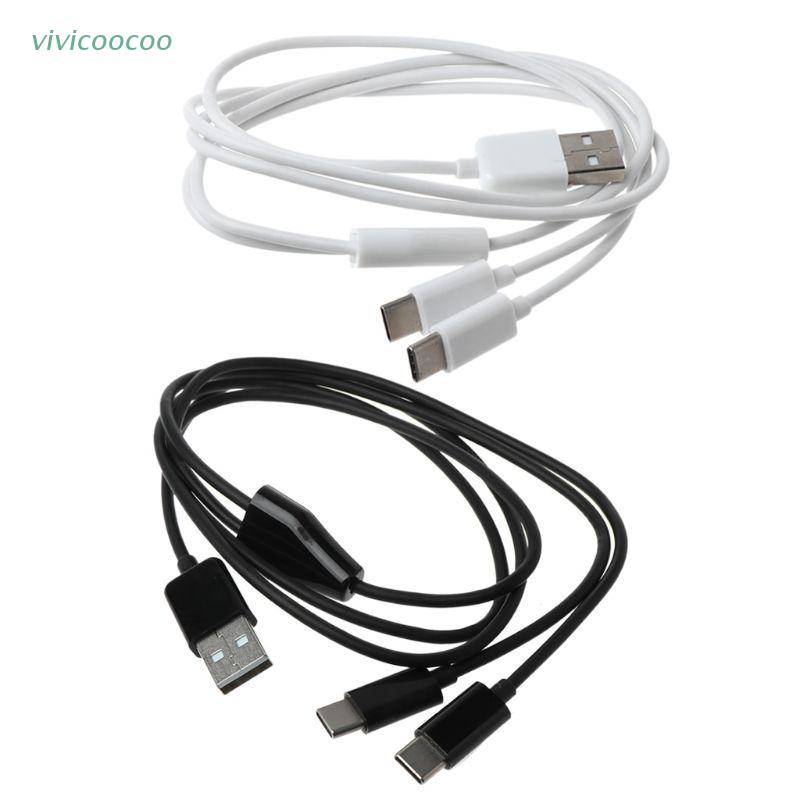 VIVI   Portable USB 2.0 Type A Male To Dual Type C Male Splitter Y Charging Data Cable