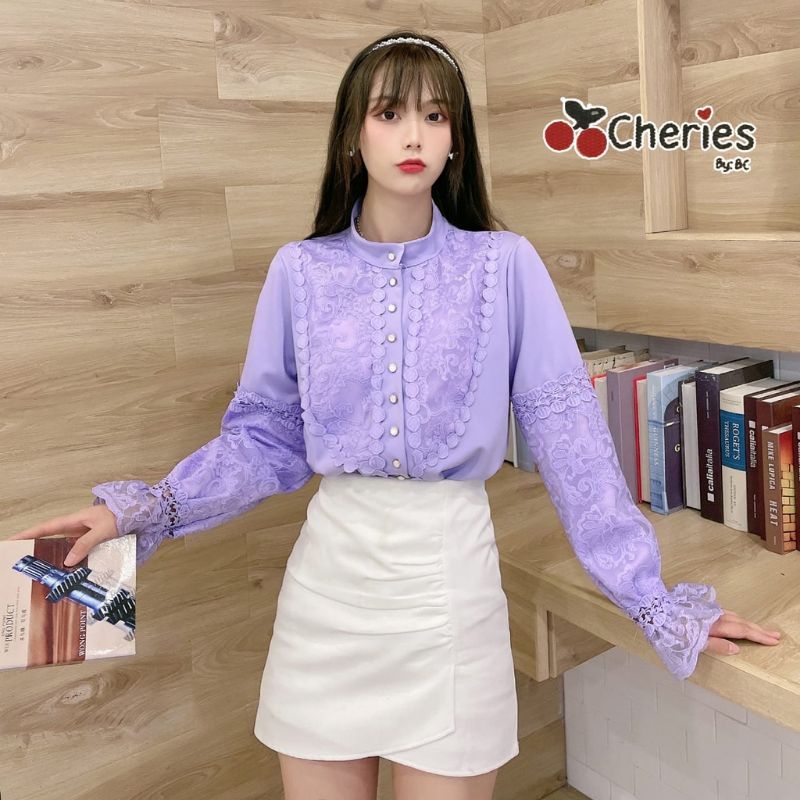 Atasan brukat cheries