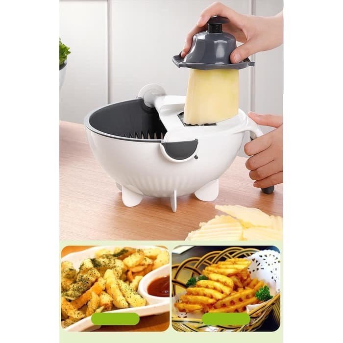 VOM Parutan Baskom Serbaguna Multifungsi - Vegetable Basket Cutter 0684