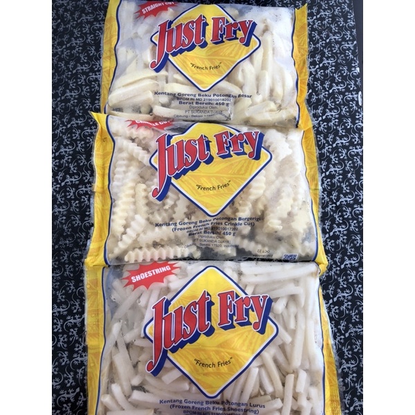 

JUST FRY KENTANG SHOESTRING / STRAIGH CUT / CRINKLE CUT 450 GR