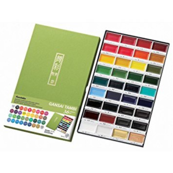 

ZIG KURETAKE WATER COLOUR GANSAI TAMBI SET 36 COLOUR