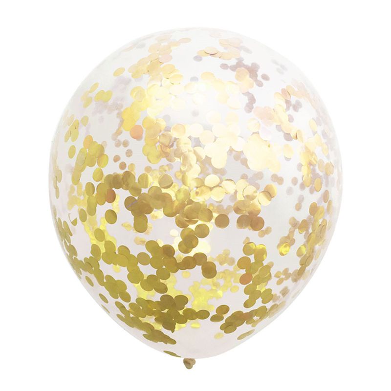 Zzz 1Pc 12 /18/36Inci Balon Bulat Latex Transparan Tiup Helium Glitter C