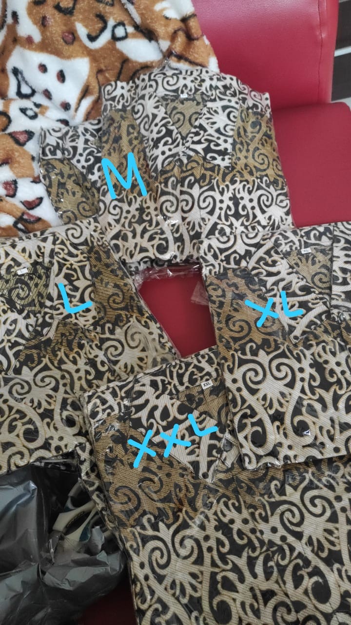 M L Xl Xxl Bswart Batik Hrb026 Kenongo Asmat Hem Pendek Pekalongan M L Xl Seragam Batik Pria