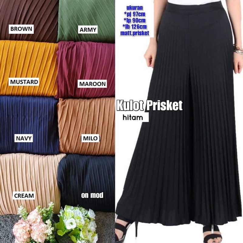 Realpict !! Celana Kulot Premium Plisket Panjang