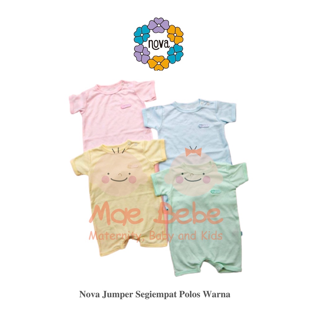 [Size 0-9m] Nova Baby Romper Segiempat Polos Warna Jumper Bayi