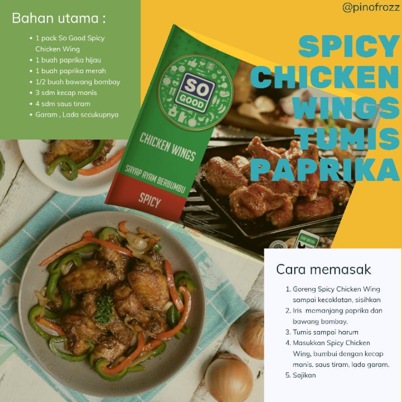 

So Good Spicy Chicken Wings 400gr / Chicken Wings / Frozen Food / Sayap Ayam Pedas / Makanan Beku