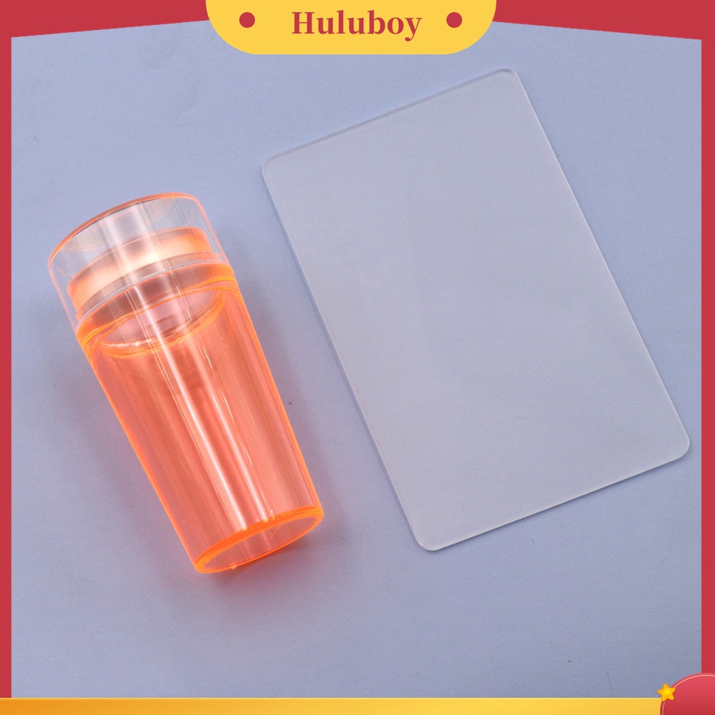 Huluboy Huluboy♡ Alat Stamper Pengikis Kuku Kepala Tunggal Bahan Silikon Transparan Fluorescent Non-Deformed Untuk Manicure