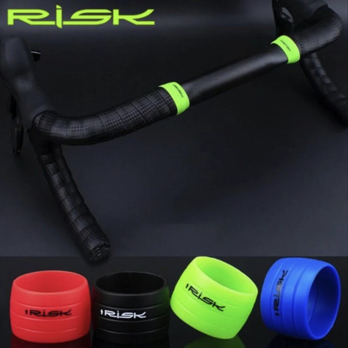 RISK Handlebar Ring cincin karet Silicone penutup ujung Bartape 1 psg