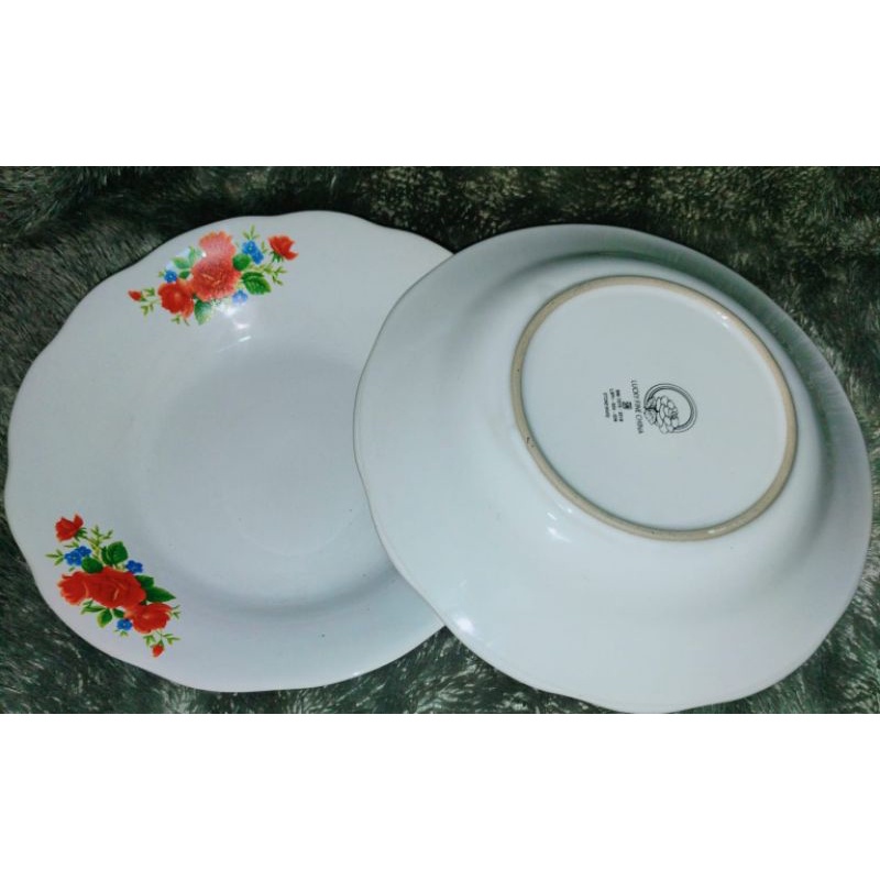 PIRING KERAMIK 6 PCS..PIRING KERAMIK MOTIF BUNGA