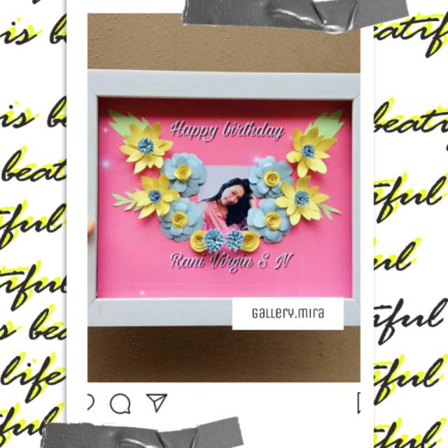 Frame foto paper flower