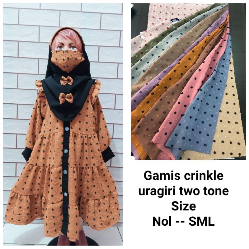 GAMIS CRINGKLE URAGIRI anak perempuan 2 tahun 3 tahun 4 tahun 5 tahun 6 tahun 7 tahun 8 tahun 9 tahu