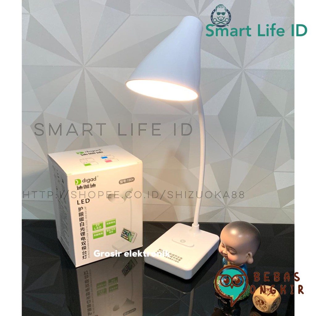 Lampu Meja Belajar Desk Lamp LED Warm White Kuning Putih Dekorasi Ruang Ruangan Kantor 3 in 1 1904