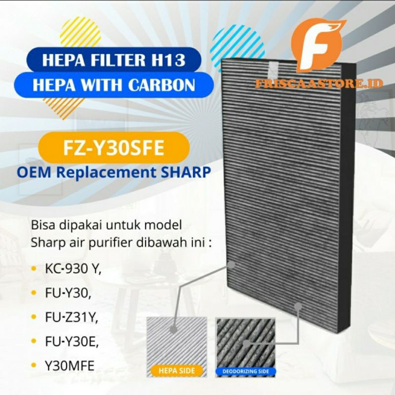 NAUTIC HEPA FILTER FZ-Y30SFE REPLACEMENT buat SHARP FU-Y30E / KC-930E / FU-Z31E