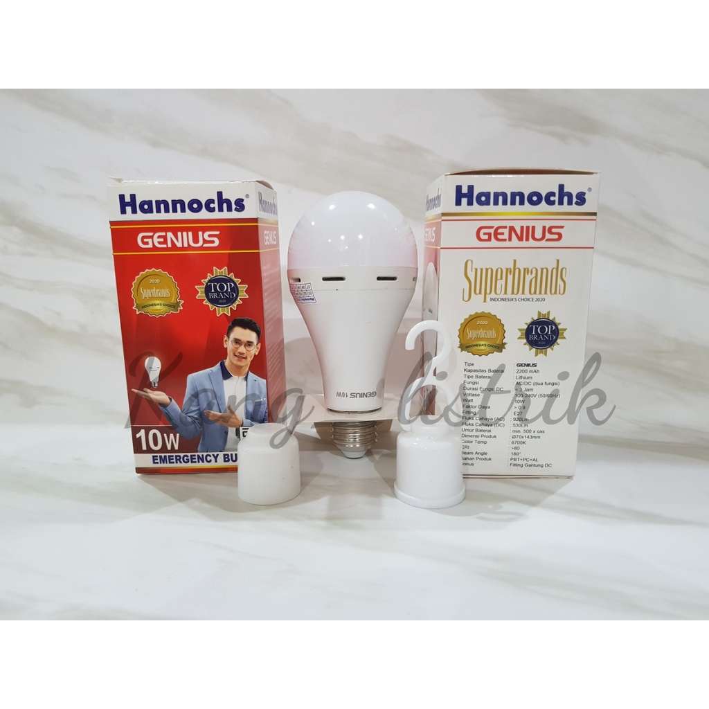 Hannochs Genius 10W - Lampu Emergency LED AC/DC 10 Watt