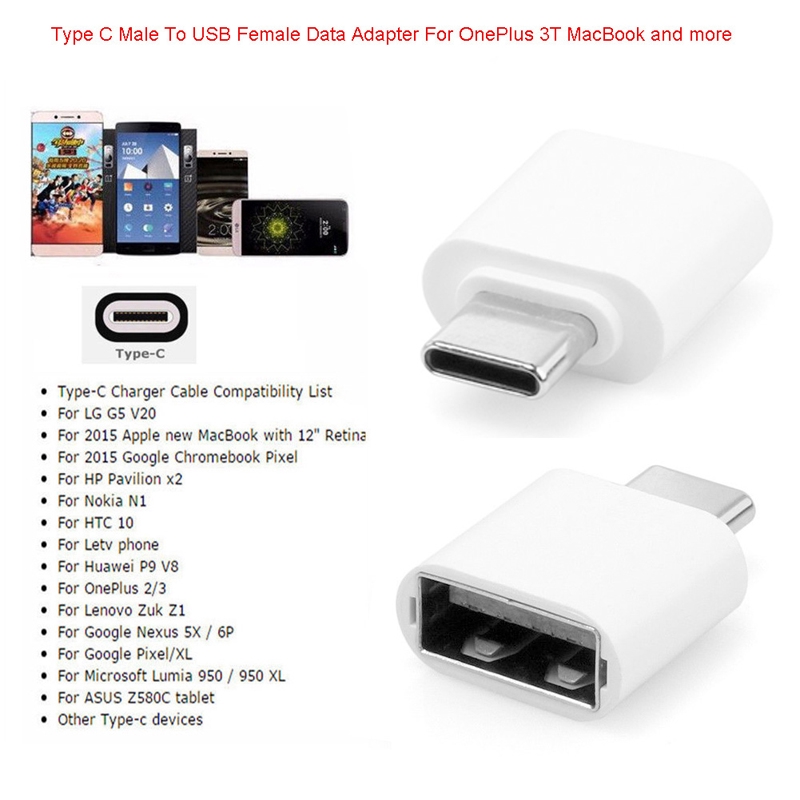 ❀CRE Adapter OTG USB3.1 Tipe-C Male ke USB Female untuk OnePlus 3T / MacBook