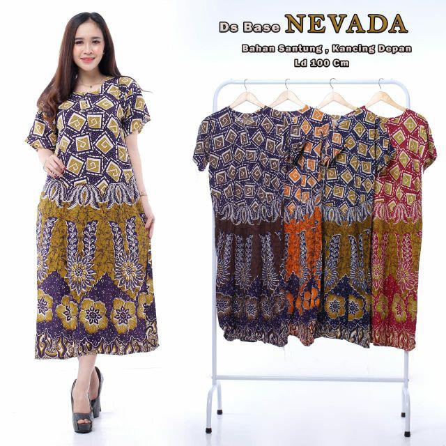Daster Kencana Ungu Batik - Motif Abstrak - Leher Kancing - Busui - Bumil - Centini Hitput-06