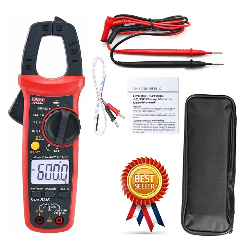 Tipe UT204+ / UT-204+ Tang Ampere / Clamp Meter AC + Temperature UNI-T