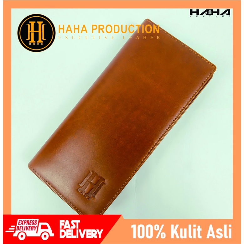 Dompet Panjang Lipat Kartu Kulit Asli Pria - Leather Wallet Logant HaHa