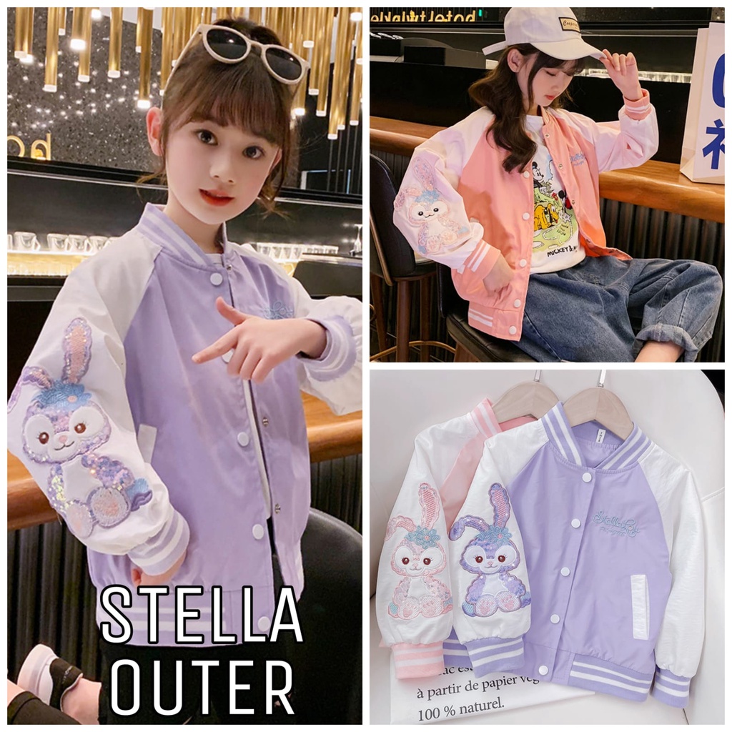 STELLA LOU OUTER JAKET BOMBER ANAK CEWEK FASHION KOREA IMPORT CASUAL REMAJA PEREMPUAN