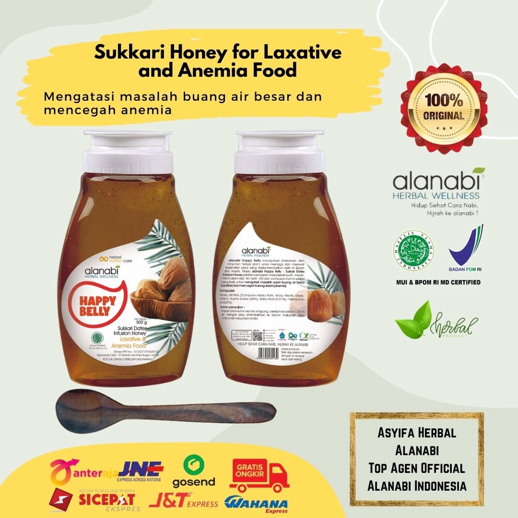 

Honey Alanabi Happy Belly Kurma Sukkari Madu Kurma Sukkari G