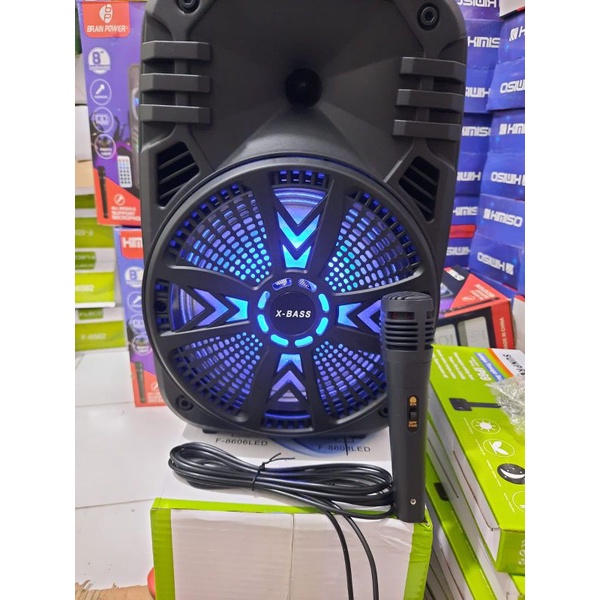 SPEAKER BLUETOOTH FLECO F 8609, SPEAKER KAROKE AKTIF FREE MIC