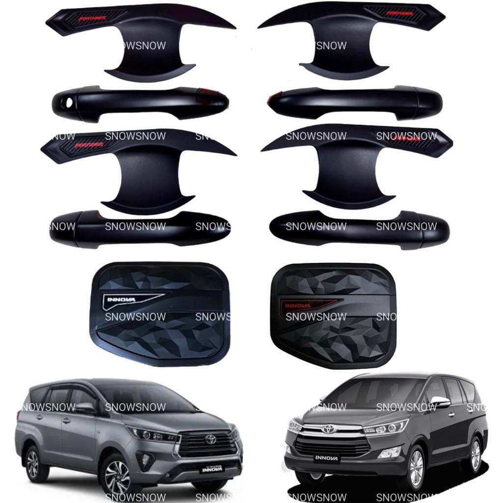 Paket Outer Handle Tank Cover Innova 2016 2020 2022 UP GR SPORT Hitam