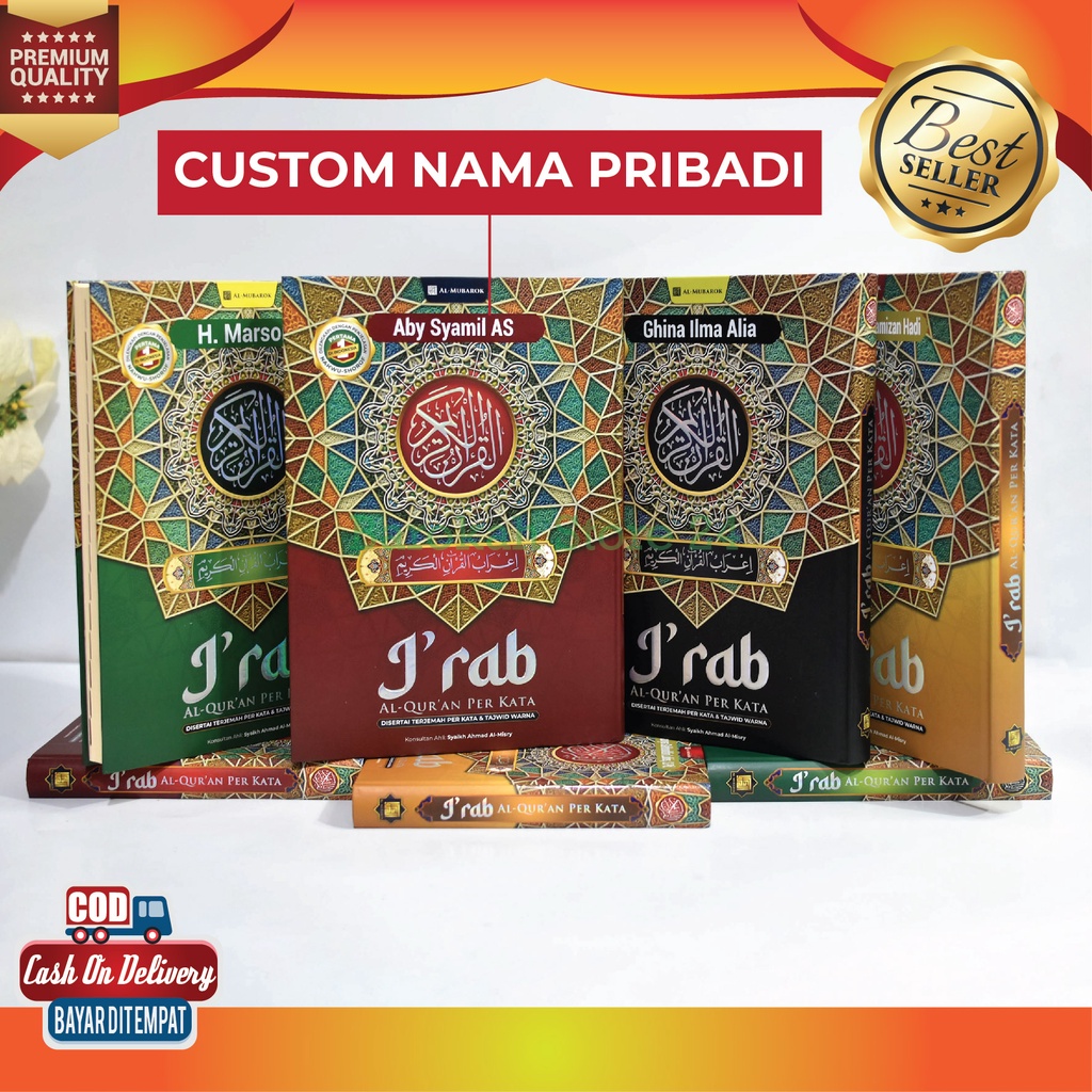 Al Quran I’RAB Uk.A5 (15 X 21cm) Dilengkapi Nahwu Shorof Terjemahan Tajwid Warna Bisa Custom Nama Se
