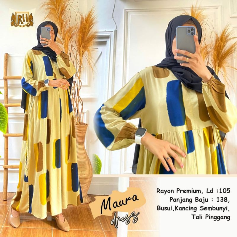 MAURA DRESS / GAMIS MOTIF / GAMIS RAYON SOLO / GAMIS SOLO / GAMIS MURAH SOLO / GAMIS SYARI SOLO