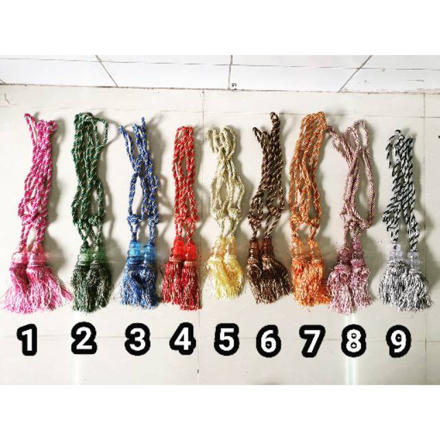 Tasel gorden per pasang (2 biji) Tassel tali hordeng ikat pinggang ikat gordyn Tasel kristal medan