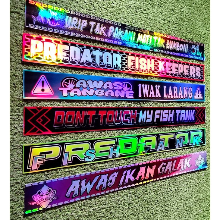 STIKER AKUARIUM IKAN GALAK HOLOGRAM