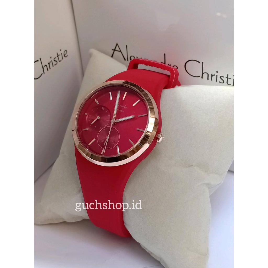 JUAL jam tangan wanita alexandre christie ac 2663 red original