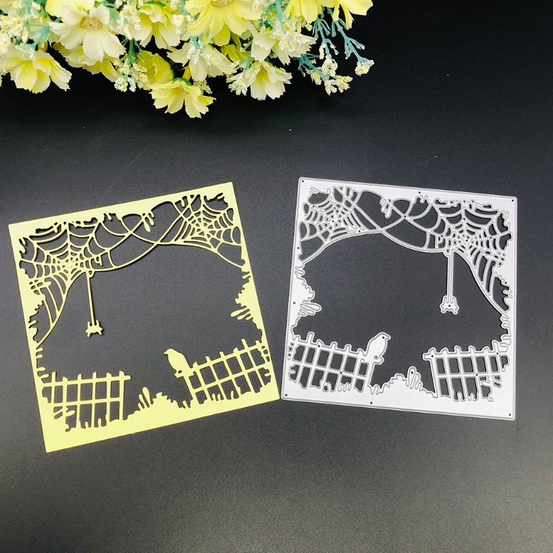 Cetakan Stensil Cutting Dies Motif Halloween Bahan Metal Untuk Scrapbook / Craft DIY