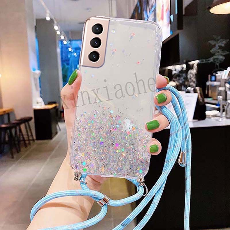 Case Tali Nagita Samsung S21 S21 Plus S21 Ultra S21 FE 5G S22 Plus 5G S22 Ultra 5G S23 Plus S23 Ultra Lanyard Glitter Gantungan