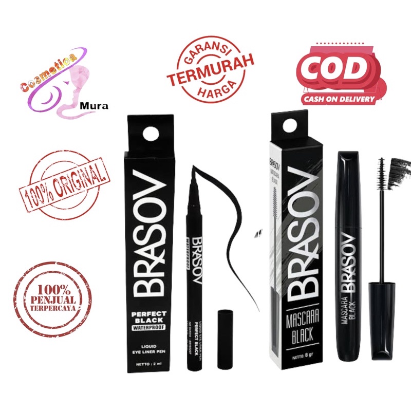 eyeliner liquid pen brasov - eyeliner pulpen brasov pen black waterproof // brasov maskara water proof // brasov mascara
